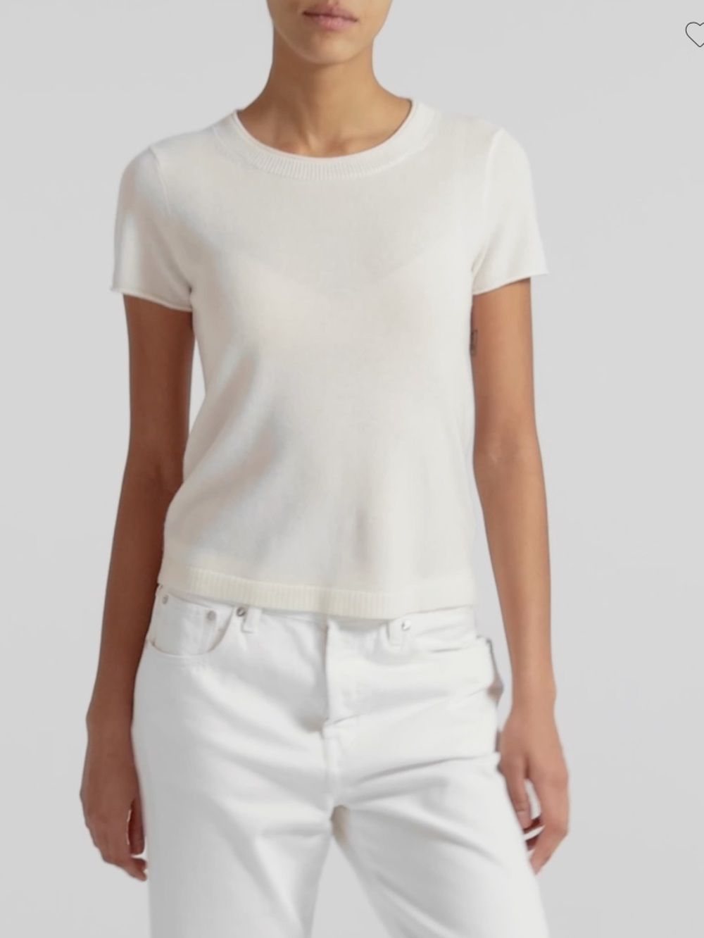 J. Crew Women's Cashmere Relaxed T-shirt in Snow White XL